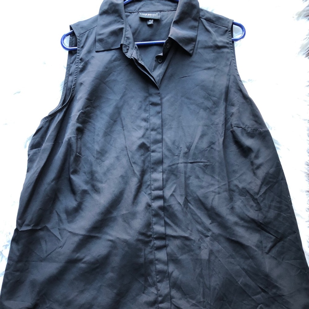 Black sleeveless blouse